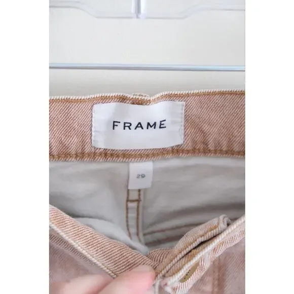 Frame Women Denim Le Sylvie Slender Straight Jeans in Sand Sz 29 High Waist - Picture 5 of 8